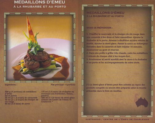 Médaillons d’émeu à la rhubarbe et au porto