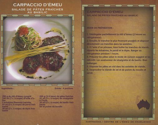 Carpacio emeu