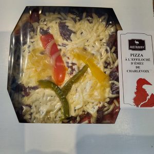 pizza effiloché d'émeu