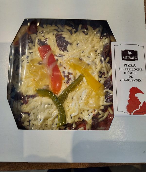 pizza effiloché d'émeu